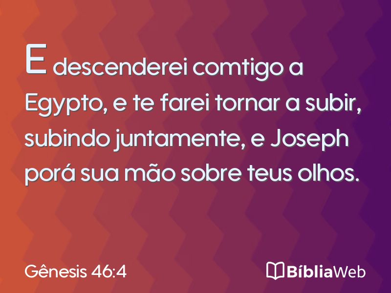 Gênesis 46:4 em imagem para compartilhar