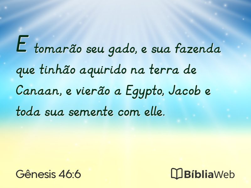 Gênesis 46:6 em imagem para compartilhar