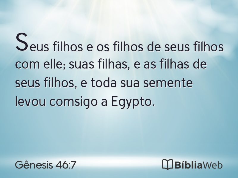 Gênesis 46:7 em imagem para compartilhar