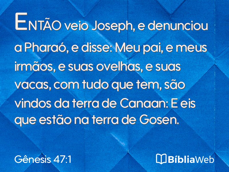 Gênesis 47:1 em imagem para compartilhar