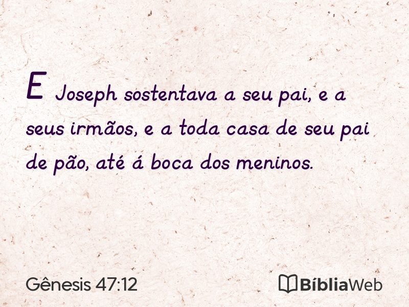 Gênesis 47:12 em imagem para compartilhar