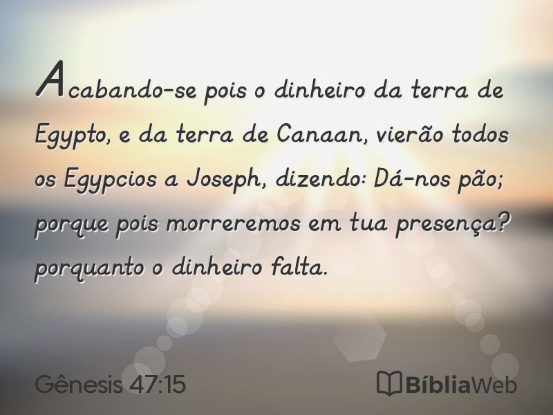 Gênesis 47:15 em imagem para compartilhar