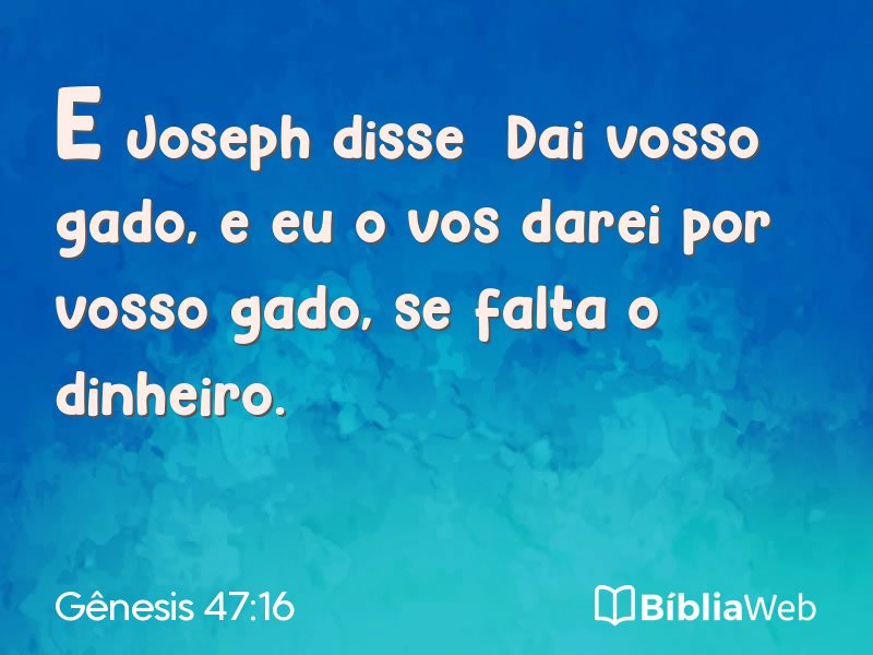 Gênesis 47:16 em imagem para compartilhar