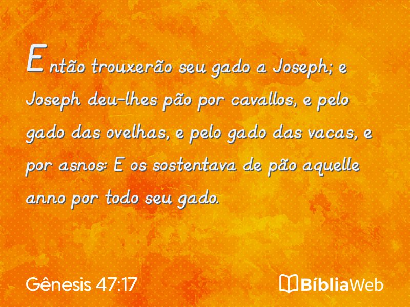 Gênesis 47:17 em imagem para compartilhar