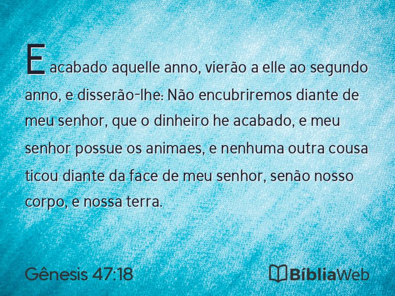 Gênesis 47:18 em imagem para compartilhar