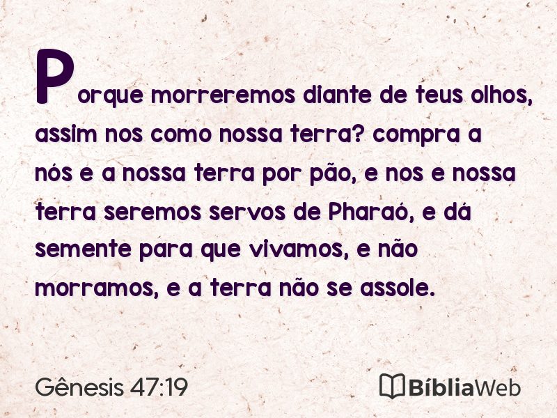 Gênesis 47:19 em imagem para compartilhar