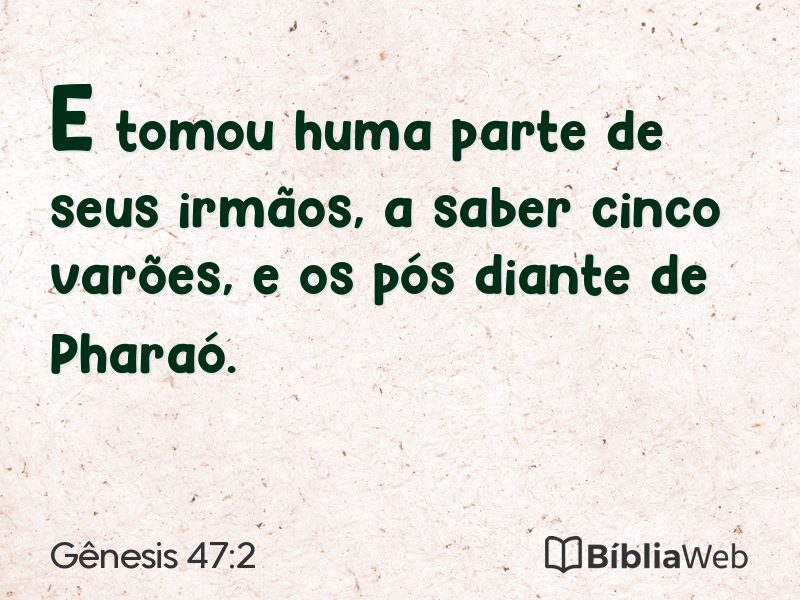 Gênesis 47:2 em imagem para compartilhar
