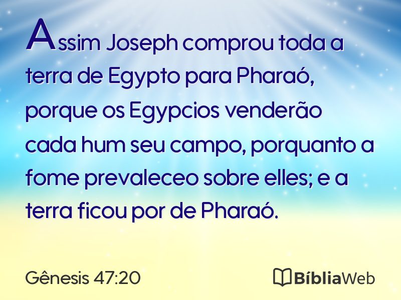 Gênesis 47:20 em imagem para compartilhar