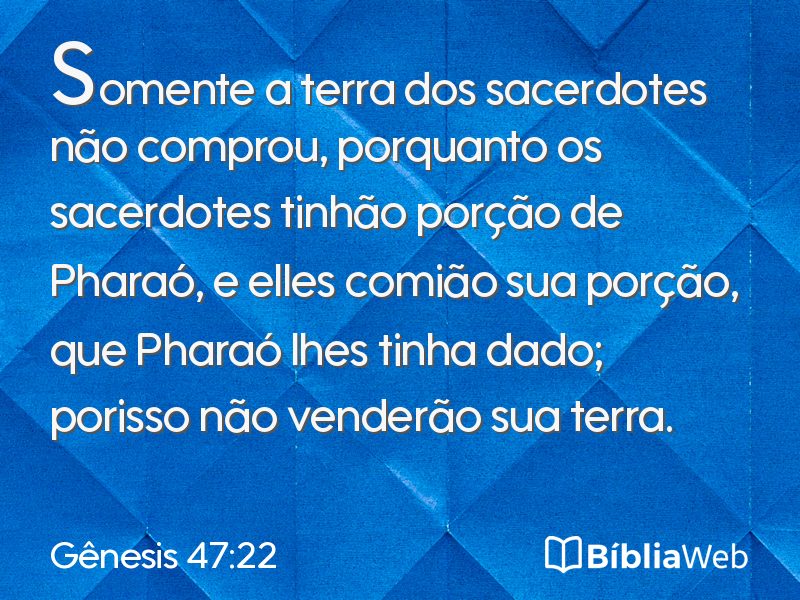 Gênesis 47:22 em imagem para compartilhar