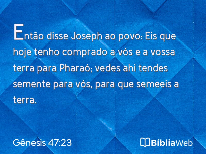 Gênesis 47:23 em imagem para compartilhar