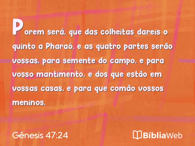 Gênesis 47:24 em imagem para compartilhar