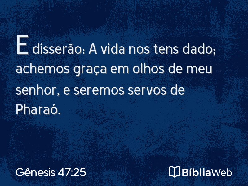 Gênesis 47:25 em imagem para compartilhar