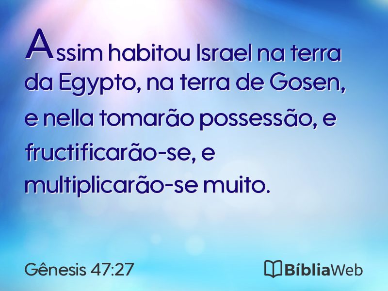 Gênesis 47:27 em imagem para compartilhar