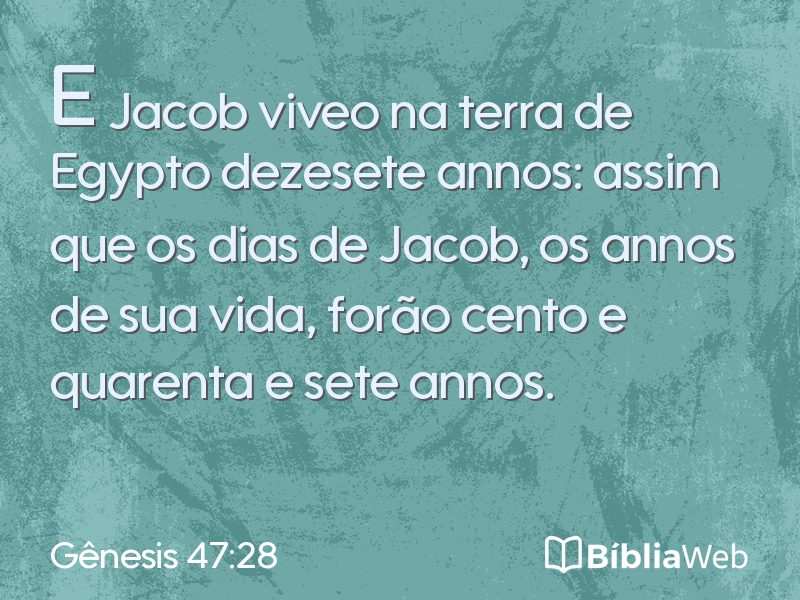 Gênesis 47:28 em imagem para compartilhar