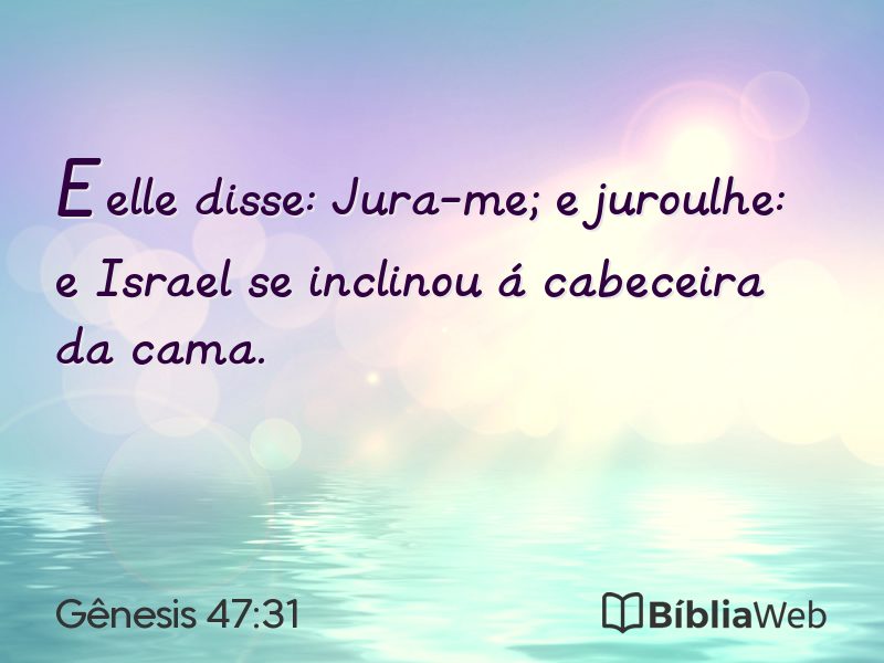 Gênesis 47:31 em imagem para compartilhar