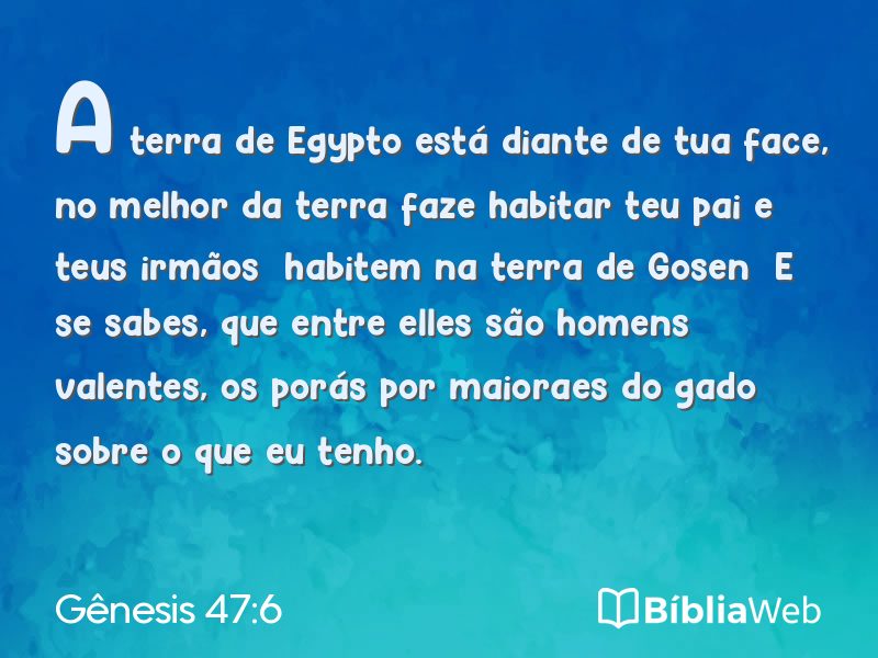 Gênesis 47:6 em imagem para compartilhar