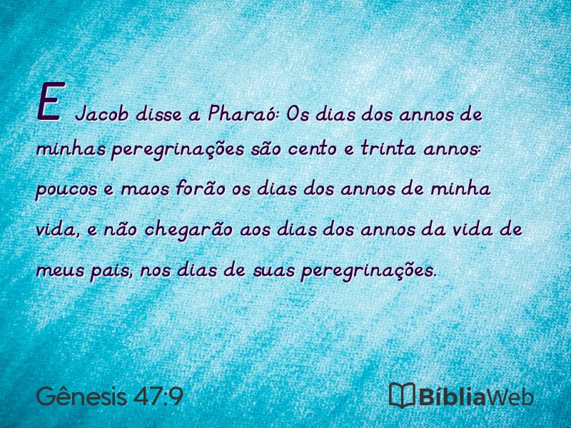 Gênesis 47:9 em imagem para compartilhar