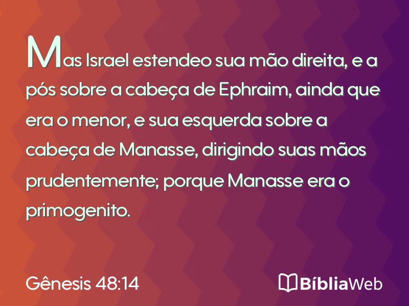 Gênesis 48:14 em imagem para compartilhar