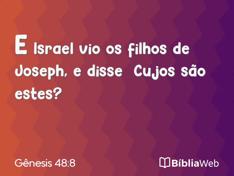 Gênesis 48:8 em imagem para compartilhar