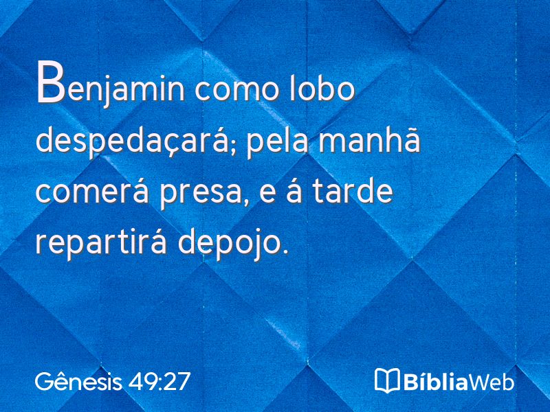 Gênesis 49:27 em imagem para compartilhar