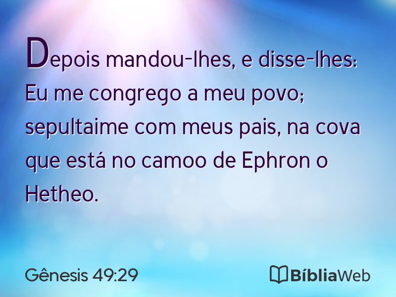 Gênesis 49:29 em imagem para compartilhar