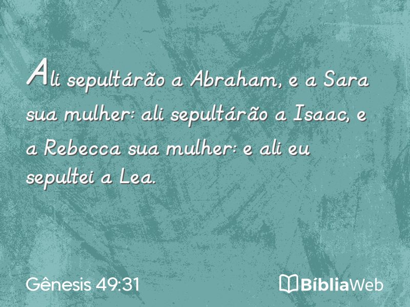 Gênesis 49:31 em imagem para compartilhar