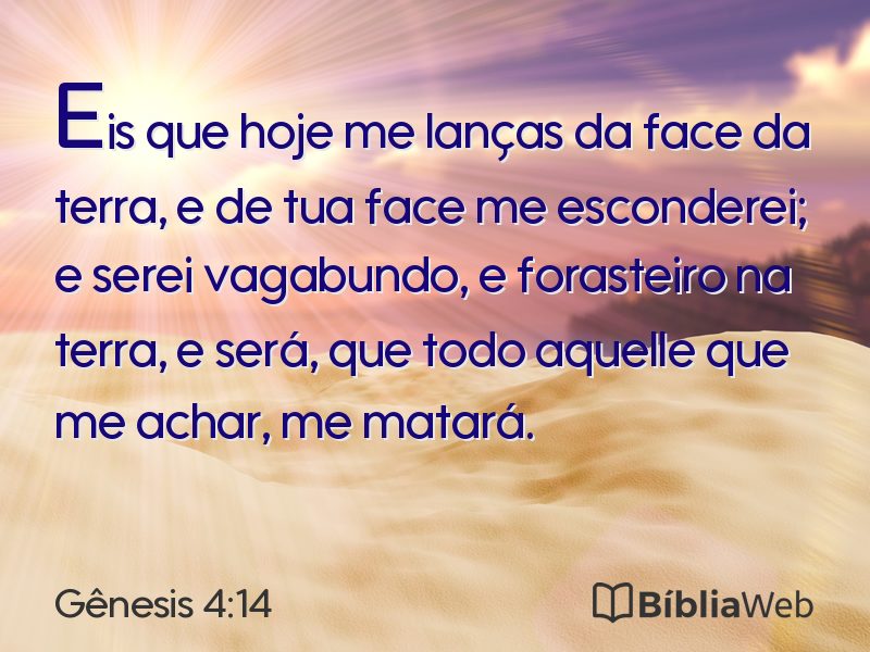 Gênesis 4:14 em imagem para compartilhar