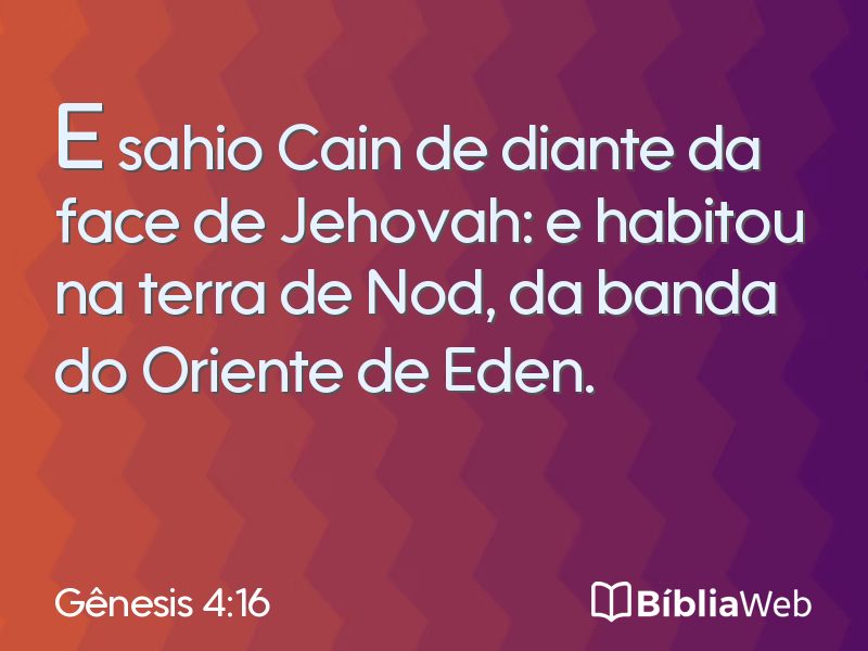Gênesis 4:16 em imagem para compartilhar