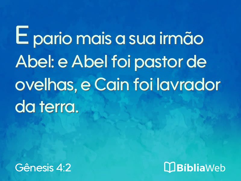Gênesis 4:2 em imagem para compartilhar