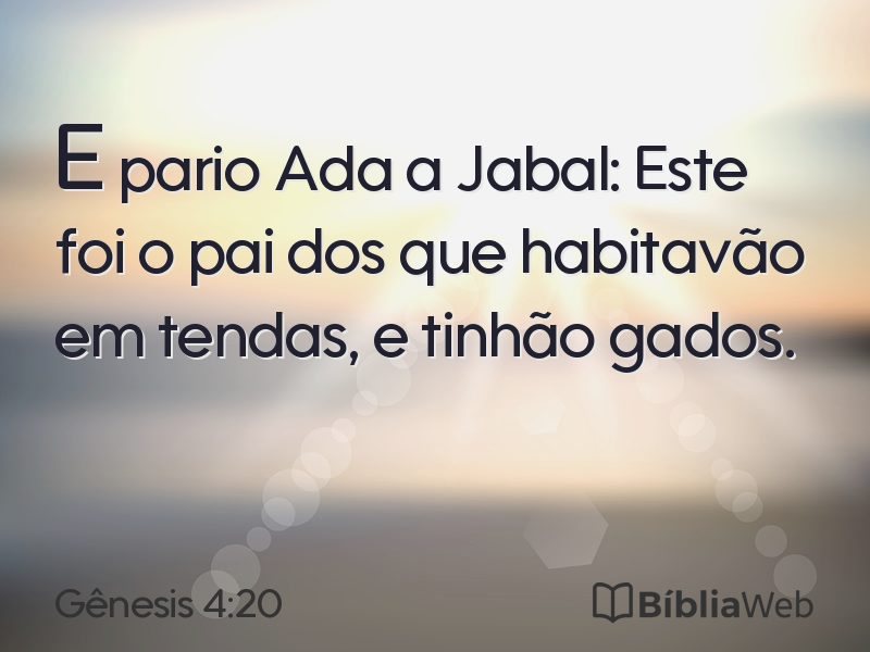 Gênesis 4:20 em imagem para compartilhar