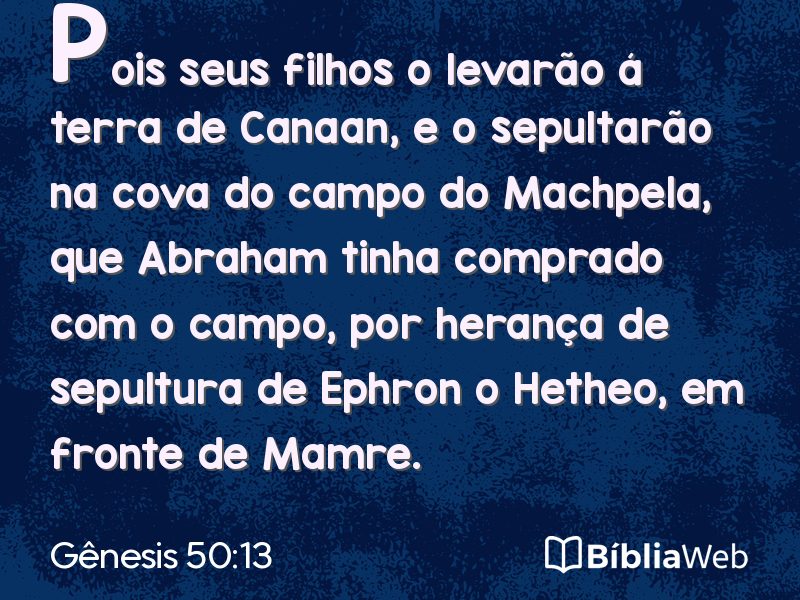 Gênesis 50:13 em imagem para compartilhar