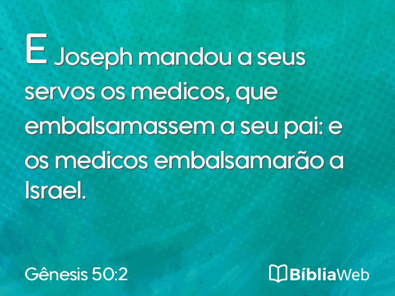 Gênesis 50:2 em imagem para compartilhar