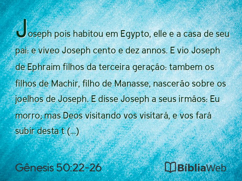 Gênesis 50:22-26 em imagem para compartilhar
