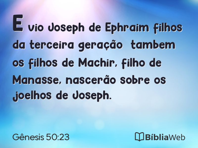 Gênesis 50:23 em imagem para compartilhar