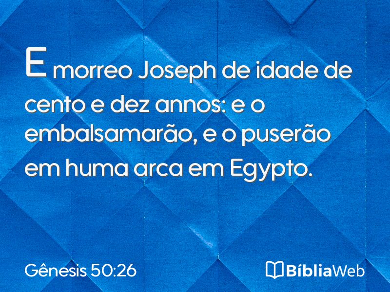 Gênesis 50:26 em imagem para compartilhar