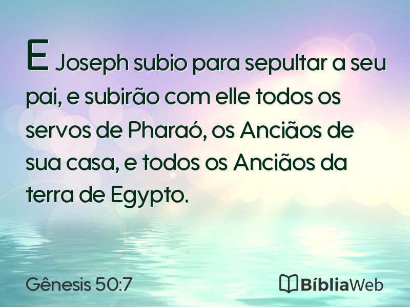 Gênesis 50:7 em imagem para compartilhar
