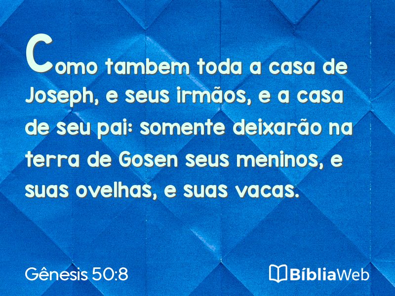 Gênesis 50:8 em imagem para compartilhar
