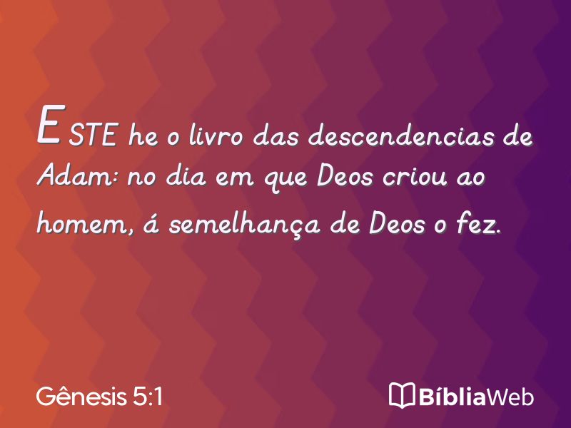 Gênesis 5:1 em imagem para compartilhar