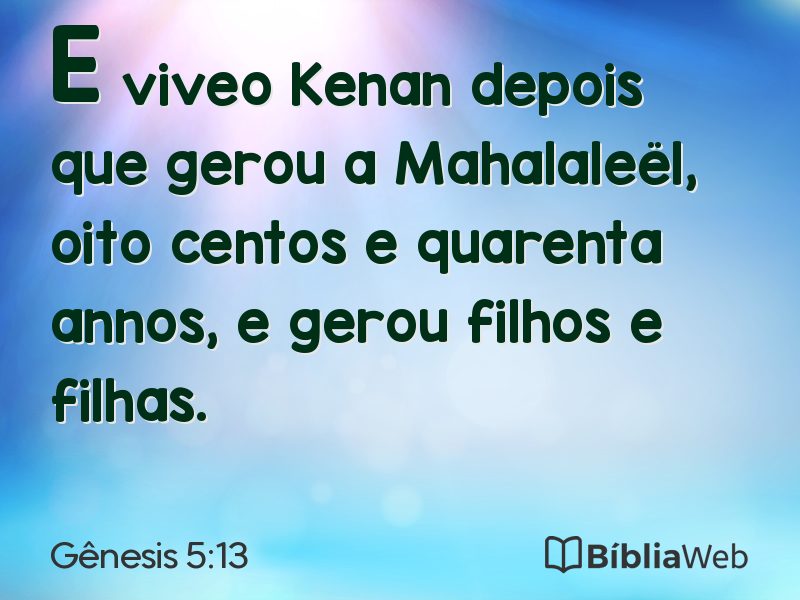 Gênesis 5:13 em imagem para compartilhar
