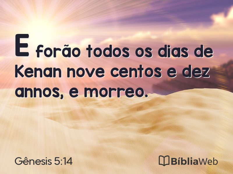 Gênesis 5:14 em imagem para compartilhar