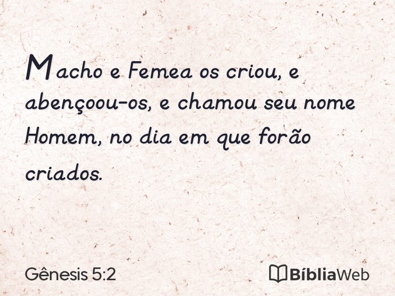 Gênesis 5:2 em imagem para compartilhar