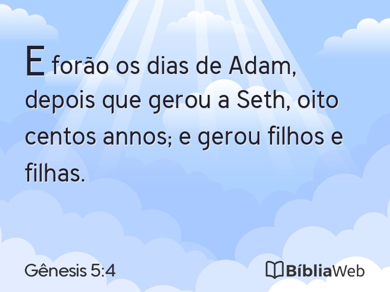 Gênesis 5:4 em imagem para compartilhar