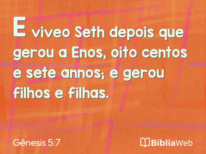 Gênesis 5:7 em imagem para compartilhar