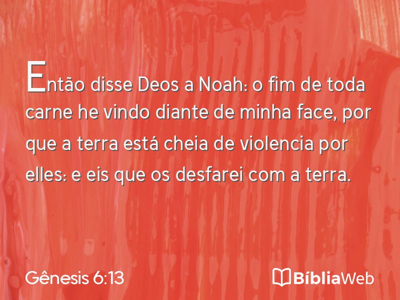 Gênesis 6:13 em imagem para compartilhar