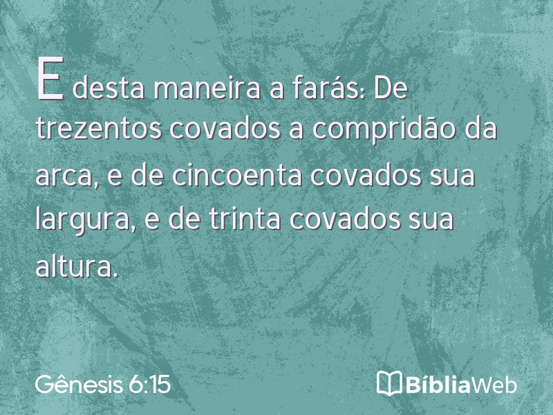 Gênesis 6:15 em imagem para compartilhar