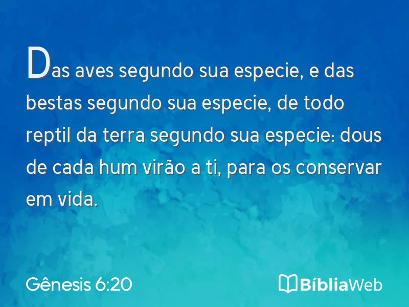 Gênesis 6:20 em imagem para compartilhar