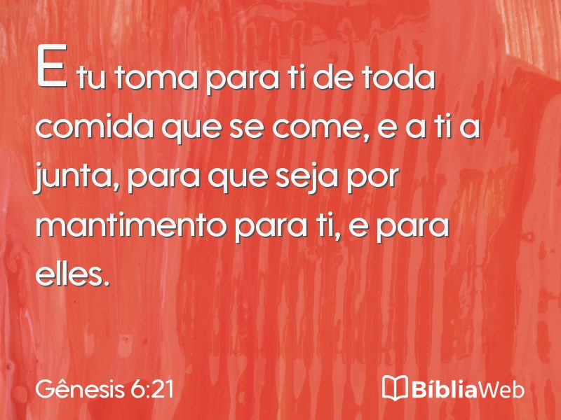 Gênesis 6:21 em imagem para compartilhar