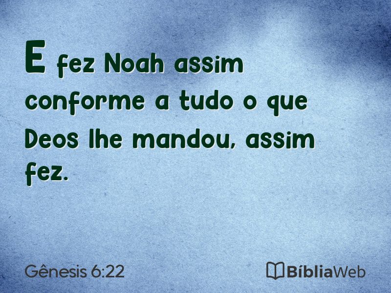 Gênesis 6:22 em imagem para compartilhar