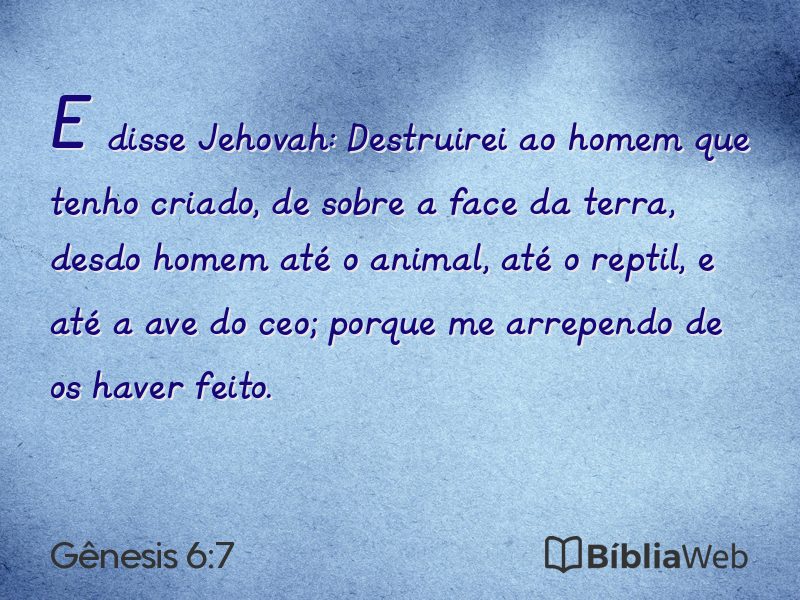 Gênesis 6:7 em imagem para compartilhar