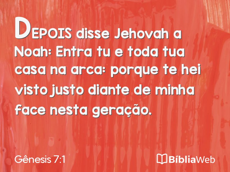 Gênesis 7:1 em imagem para compartilhar